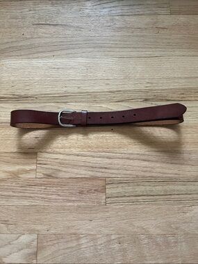 GAP Women's Brown Leather Belt with Silver Buckle